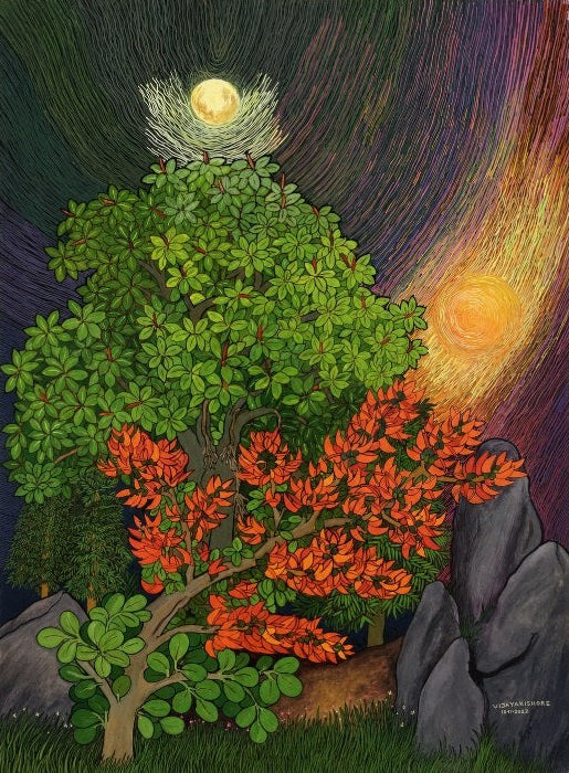 Earth Carries the Tree — original watercolour painting