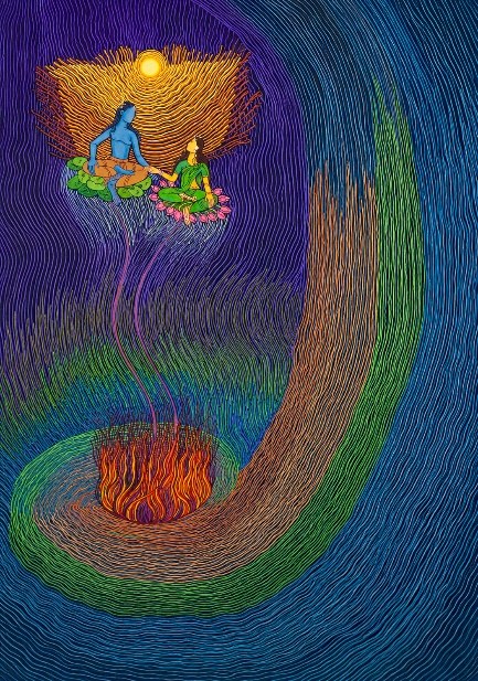 From Five Elements, Oneness — original watercolour painting