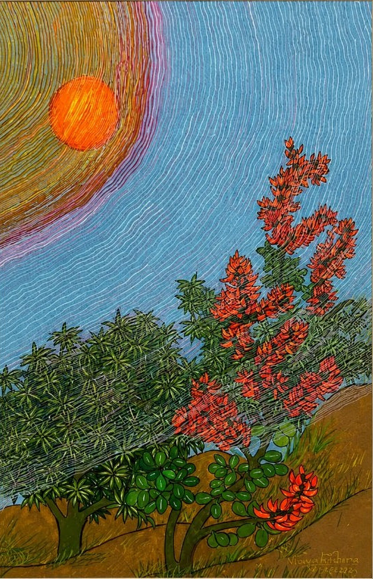 Flame Tree at Dawn — original watercolour painting
