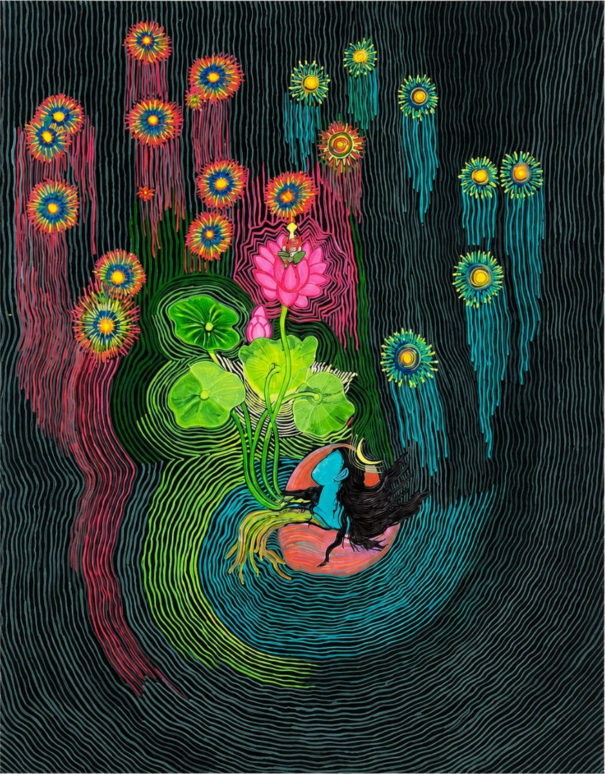 Repose Among the Blooms — original watercolour painting
