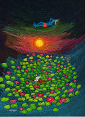Diving into the Sun — original watercolour painting