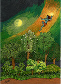 Sun and Moon Over the Forest — original watercolour painting