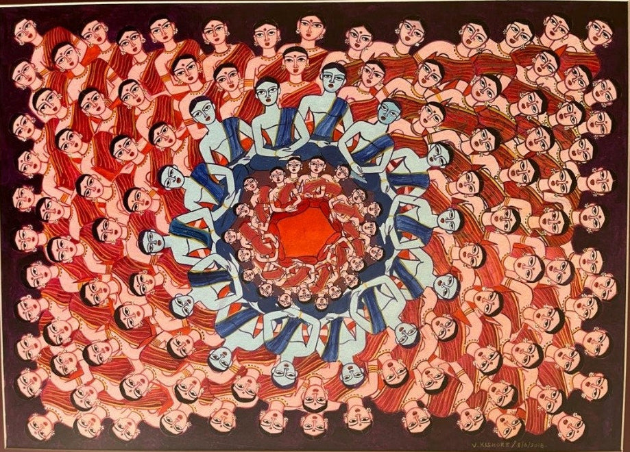 Mandala of Multitudes — original watercolour painting
