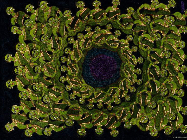 Green Mandala — original watercolour painting